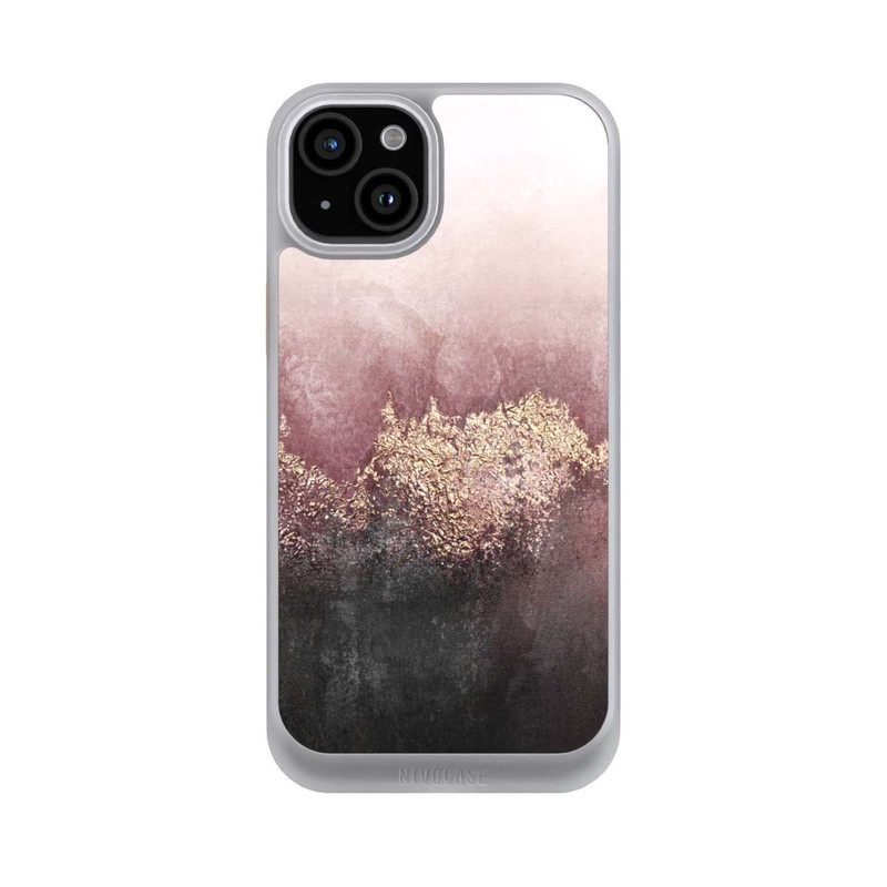 iPhone 15 Plus NIVOcore Rosa Himmelsstaub Golddruck