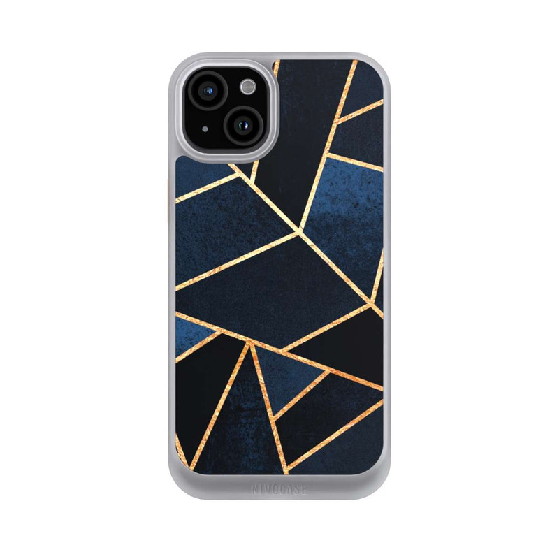 iPhone 15 Plus NIVOcore Navy Stein Golddruck