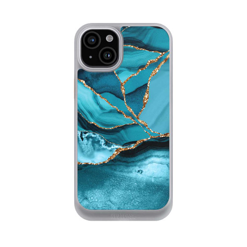 Apple iPhone 15 Plus NIVOcore Eisblaue Marmor Landschaft