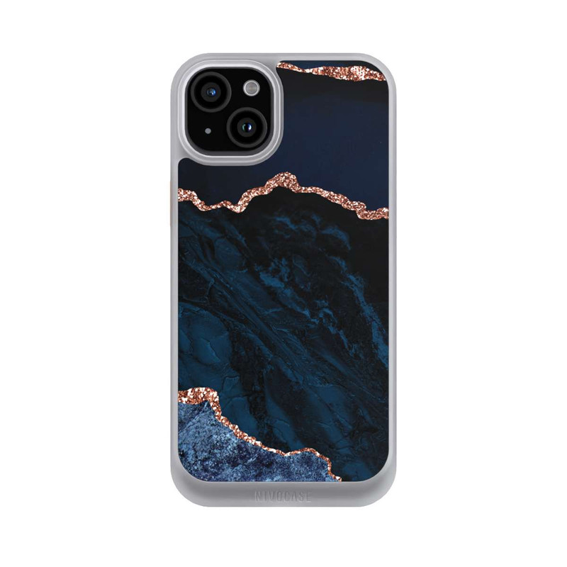 iPhone 15 Plus NIVOcore Nacht Blau Marmor Landschaft