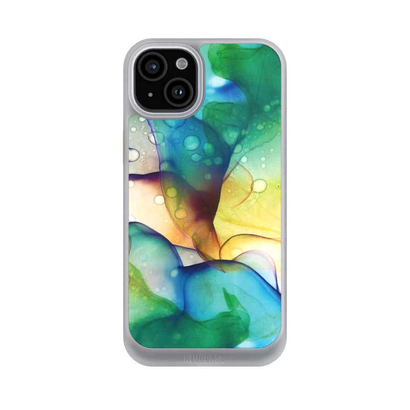 iPhone 15 Plus NIVOcore Flüssige Kunst grüne Wiese