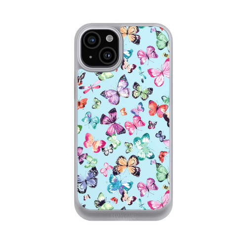 Apple iPhone 15 Plus NIVOcore Schmetterlinge rosa orange blau