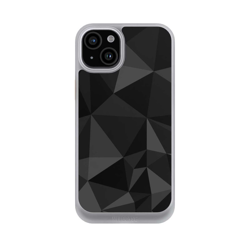 iPhone 15 Plus NIVOcore Polygonmuster schwarz