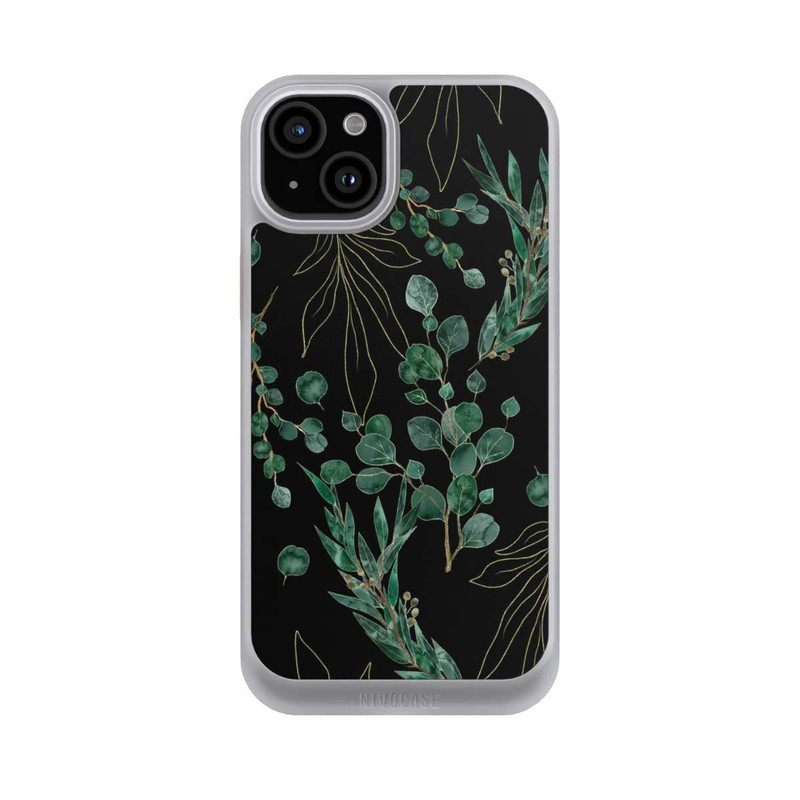 iPhone 15 Plus NIVOcore Eukalyptusblätter schwarz
