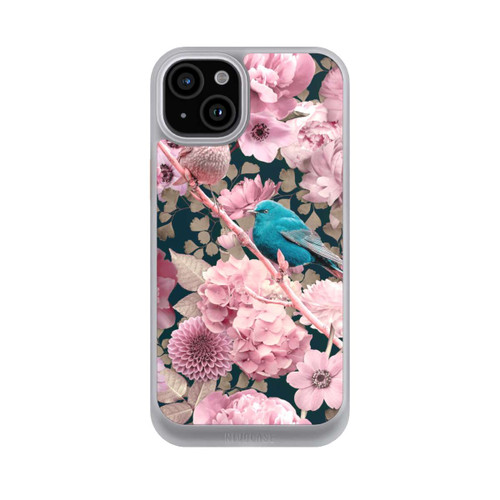 Apple iPhone 15 Plus NIVOcore Spatzen im rosa Blumenmuster
