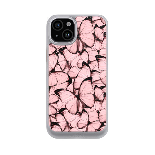 Apple iPhone 15 Plus NIVOcore Rosa Schmetterling-Muster