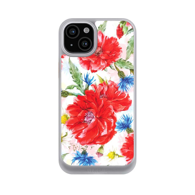 iPhone 15 Plus NIVOcore Sommerwiese Kornblumen Mohn