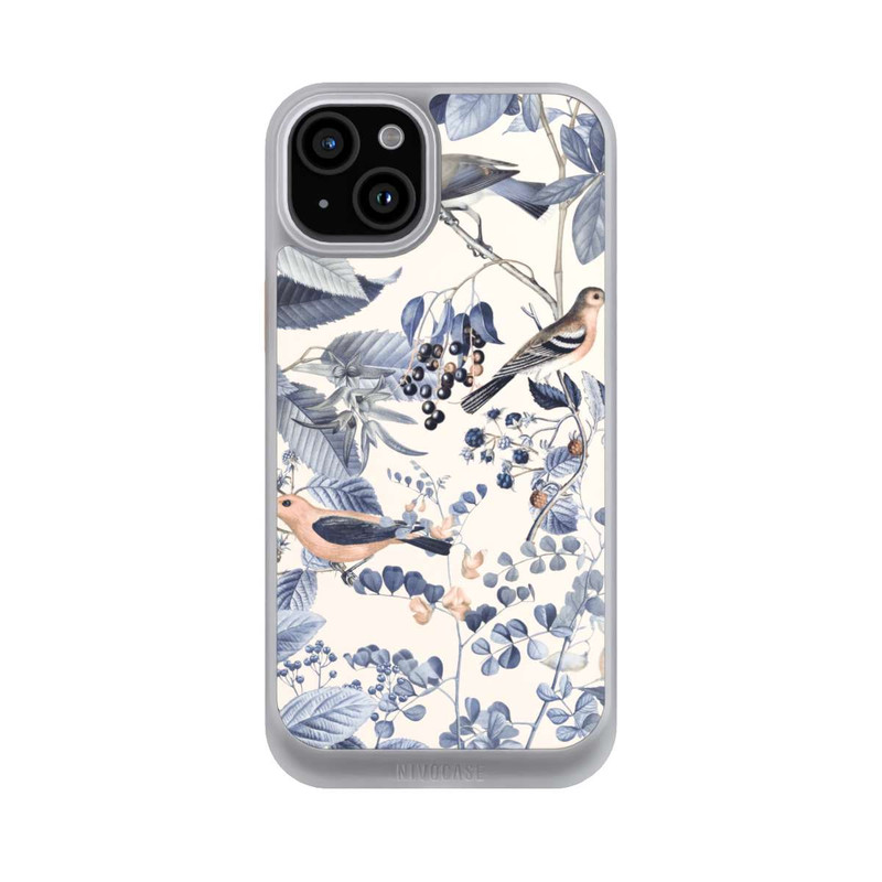 iPhone 15 Plus NIVOcore Vögel und Beeren in Beige