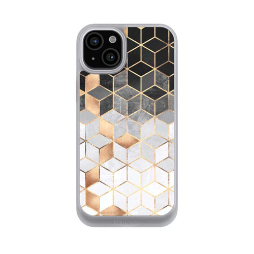 Apple iPhone 15 Plus NIVOcore Würfel dunkel und gold