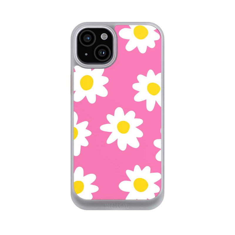 iPhone 15 Plus NIVOcore Gänseblümchenmuster rosa