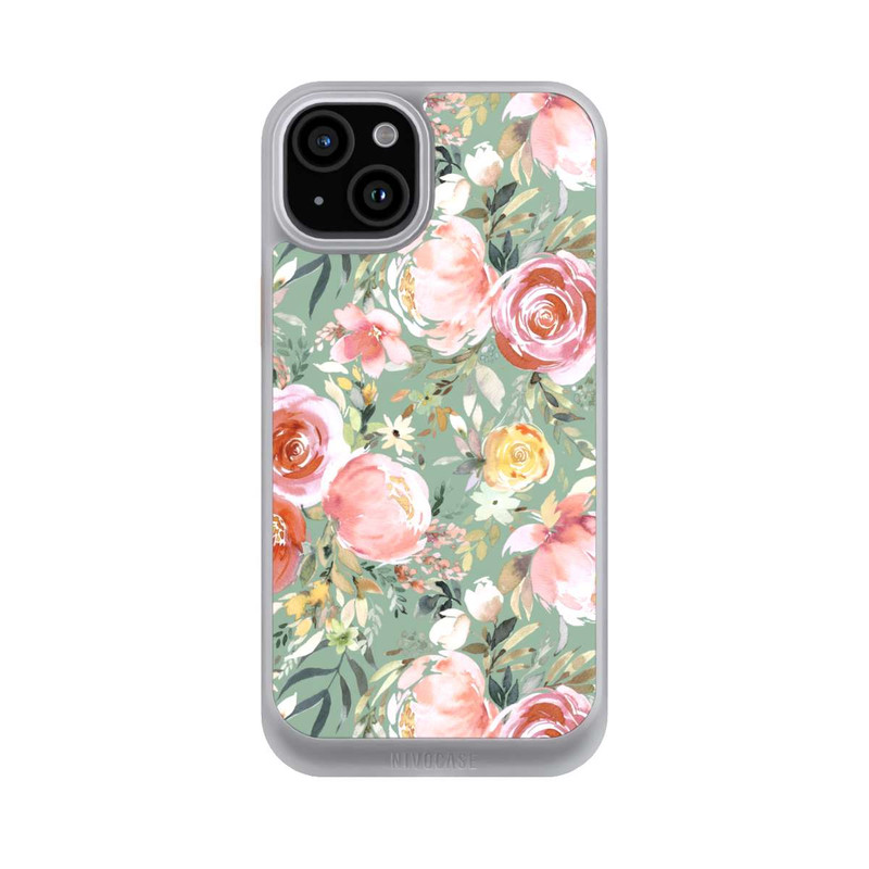 iPhone 15 Plus NIVOcore Pastellfarbener Pfingstrosenstrauß