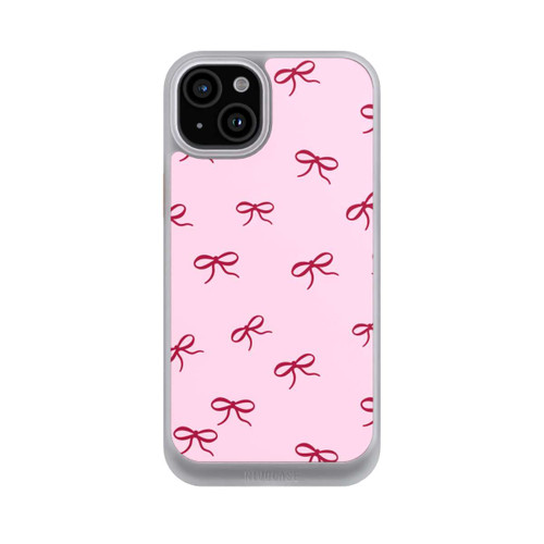 Apple iPhone 15 Plus NIVOcore Schleifen Muster Rot Pink