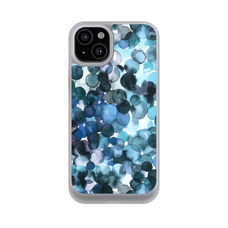 iPhone 15 Plus NIVOcore Blätterzauber Blau