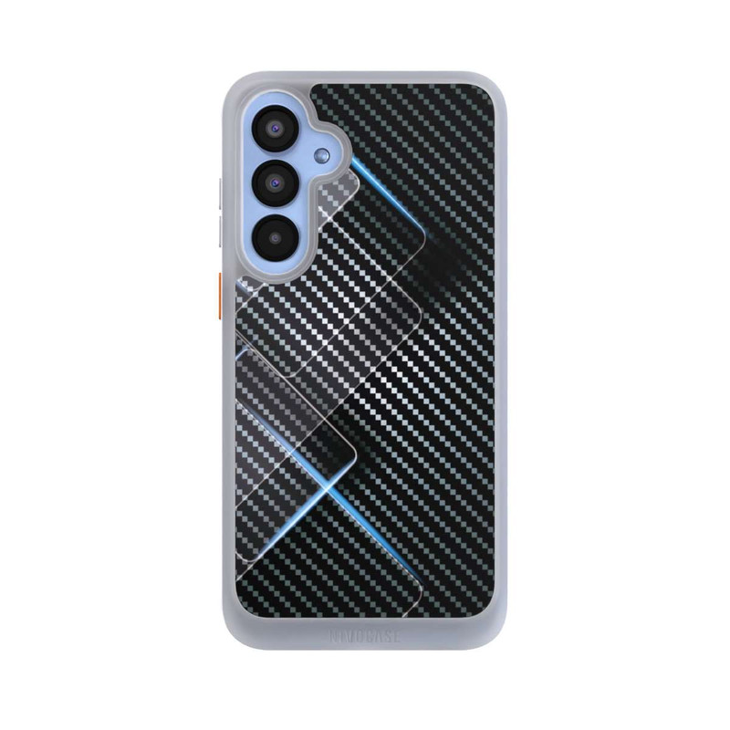 Galaxy A55 5G NIVOcore Blaue Linien auf Karbon