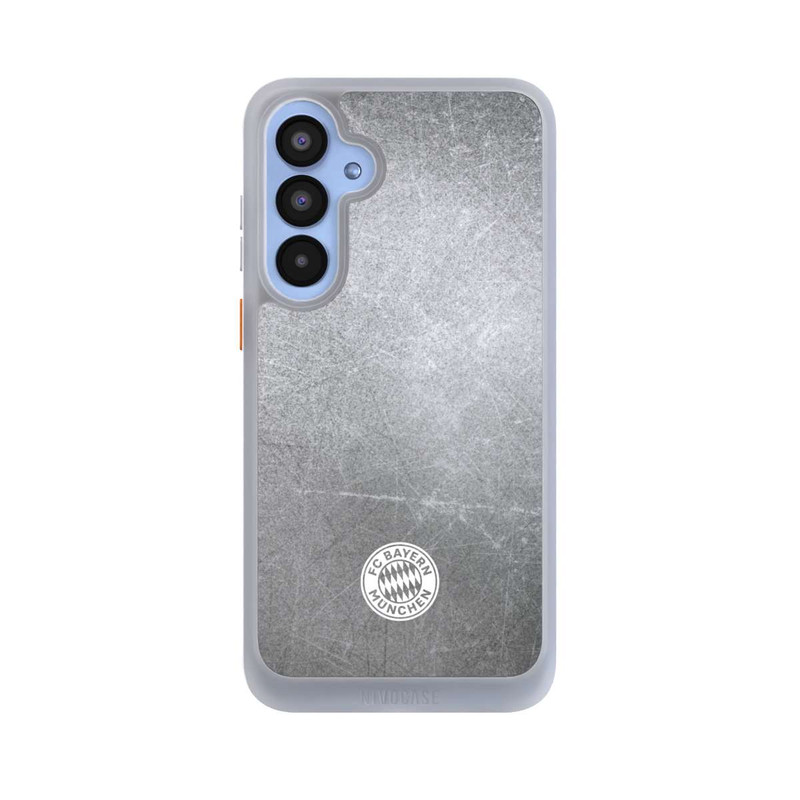 Galaxy A55 5G NIVOcore Klassisches FCB Logo Klein - Weiß auf Metalllook