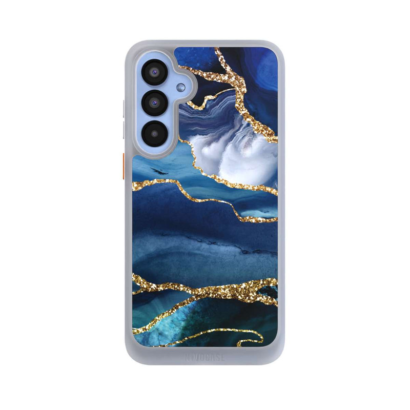Galaxy A55 5G NIVOcore  Blauer Marmor Gold Glitzer Look