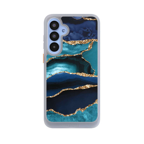 Samsung Galaxy A55 5G NIVOcore Dark and Light Blue Marble Gold Glitter Look