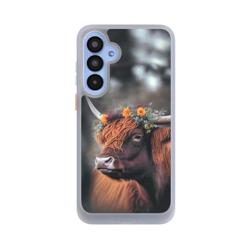 Samsung Galaxy A55 5G NIVOcore Vache des Highlands avec des fleurs avec IA