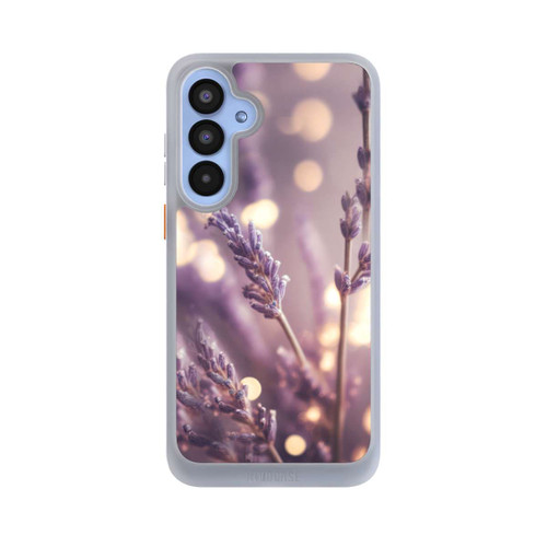 Samsung Galaxy A55 5G NIVOcore Lavande en gros plan avec IA
