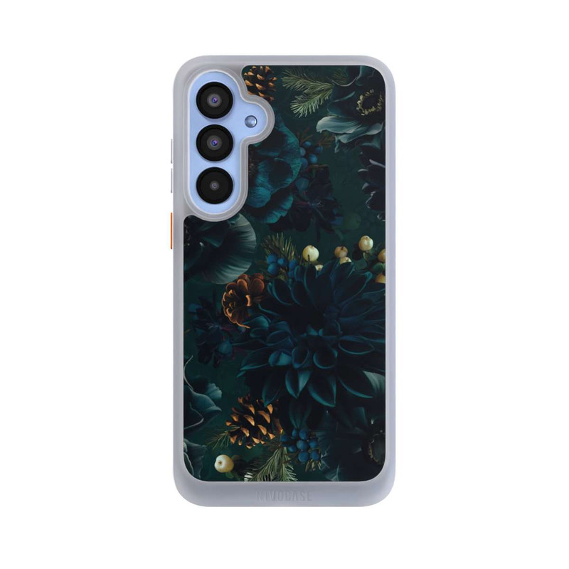 Galaxy A55 5G NIVOcore Blumenmuster Grün und Blau