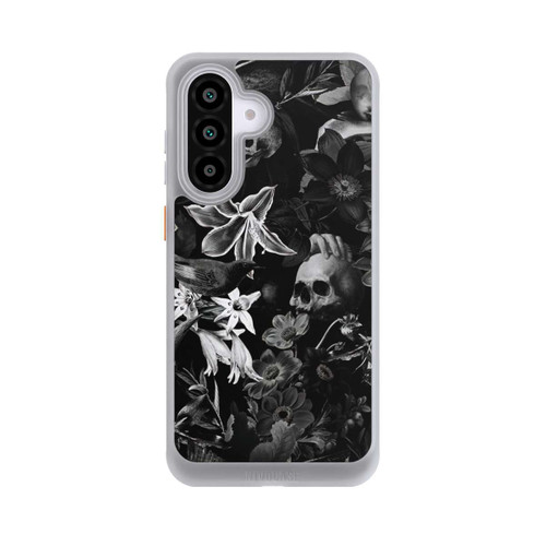 Samsung Galaxy A56 5G NIVOcore Totenköpfe und Blumen auf schwarzem Hintergrund