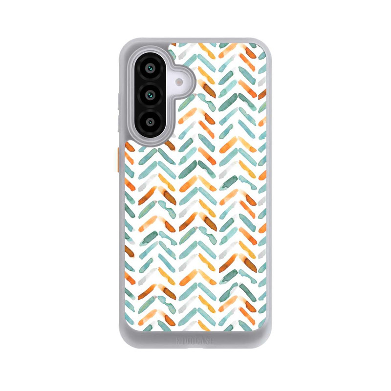 Galaxy A56 5G NIVOcore Elegantes Herbstchevron Blau Orange