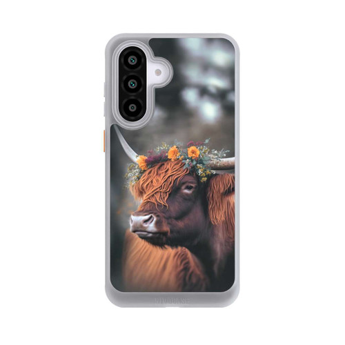 Samsung Galaxy A56 5G NIVOcore Vache des Highlands avec des fleurs avec IA
