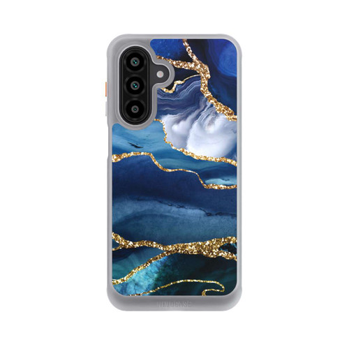 Samsung Galaxy A17 5G NIVOcore  Blauer Marmor Gold Glitzer Look