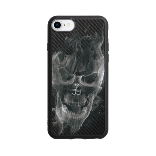 Apple iPhone 7 Base Case rauchender Totenkopf Carbon