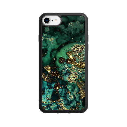 Apple iPhone 7 Base Case Cyan Glitzer Marmorlook