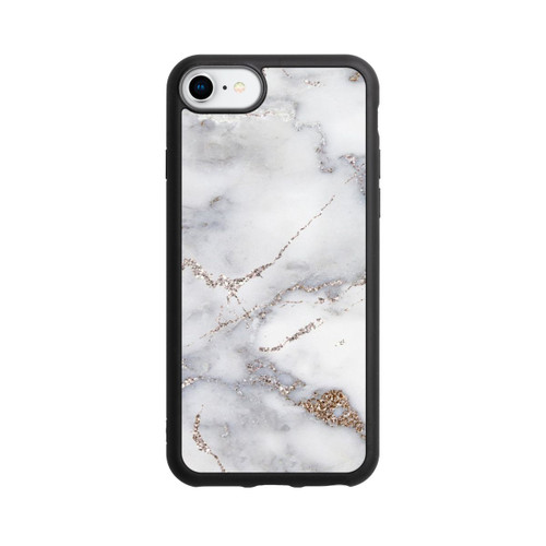 Apple iPhone 7 Base Case Silberglitzer Marmorlook