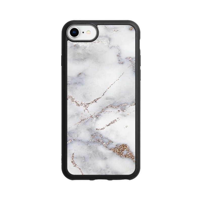 iPhone 7 Base Case Silberglitzer Marmorlook
