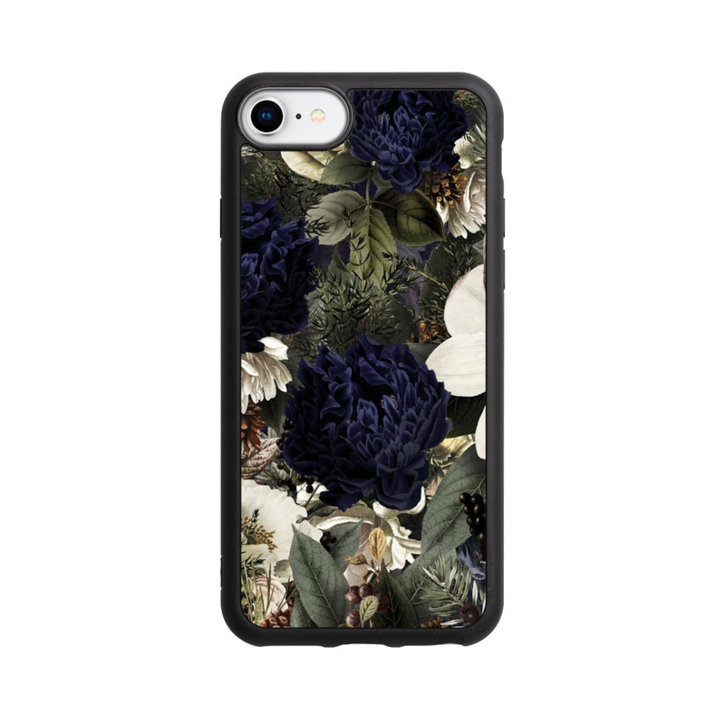iPhone 7 Base Case Dunkle Mitternachts Barock Vintage Blumen