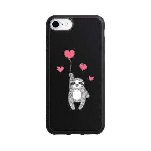 Apple iPhone 7 Base Case Faultier mit Herzen transparent