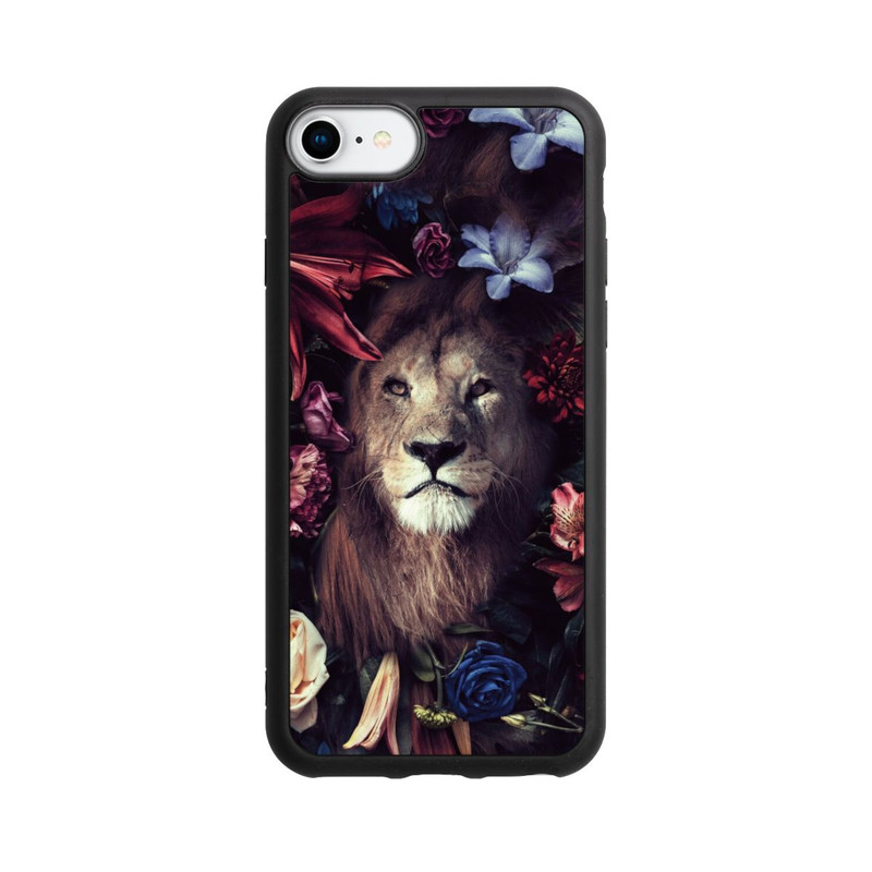 iPhone 7 Base Case Löwe Blumenrahmen