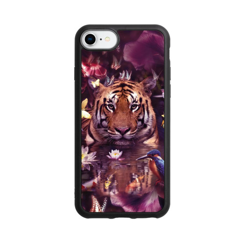Apple iPhone 7 Base Case Tiger Blumenrahmen