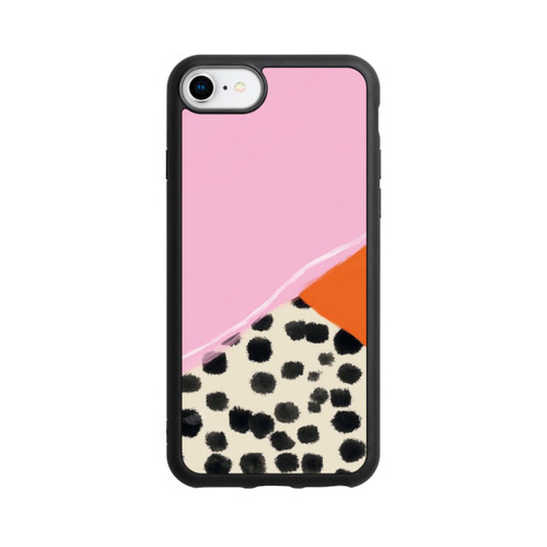 Apple iPhone 7 Base Case Rosa und Orange Gepunkteter Hintergrund