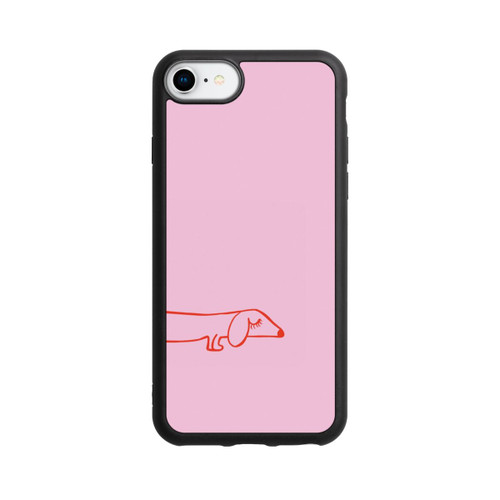 Apple iPhone 7 Base Case Dachshund Illustration Pink