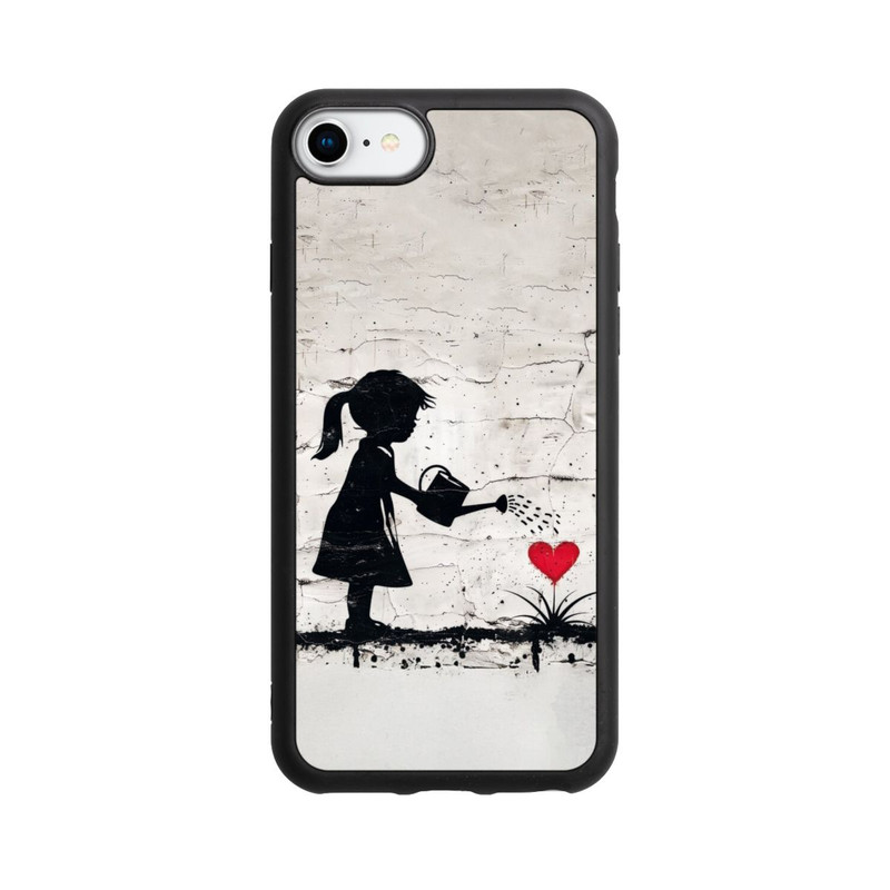 iPhone 7 Base Case Girl Watering Bunch of Flowers 
