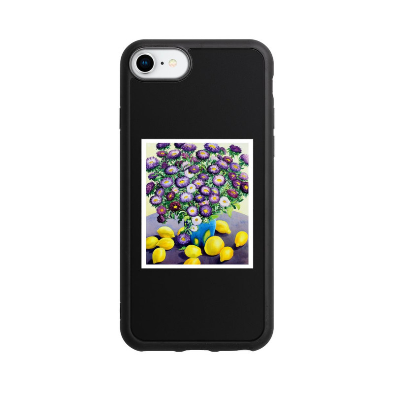 iPhone 7 Base Case Purple Asters and Lemons by Christopher Ryland