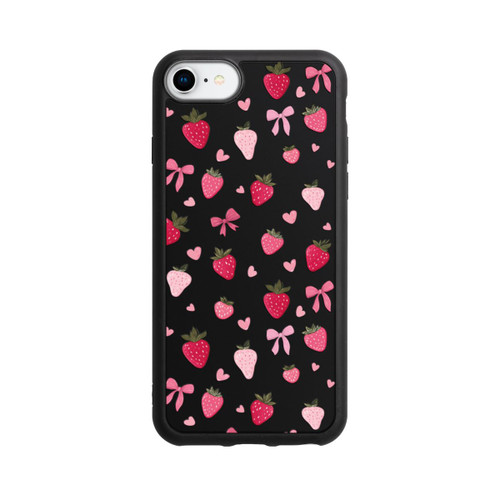 Apple iPhone 7 Base Case Erdbeer Herz Schleifen Pink Muster Transparent