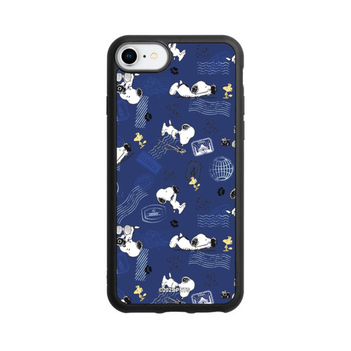 Apple iPhone 7 Base Case Peanuts Travel Stamps Pattern Blue