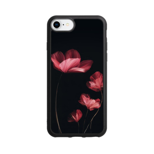 Apple iPhone 7 Base Case Burgunder Blüten schwarz