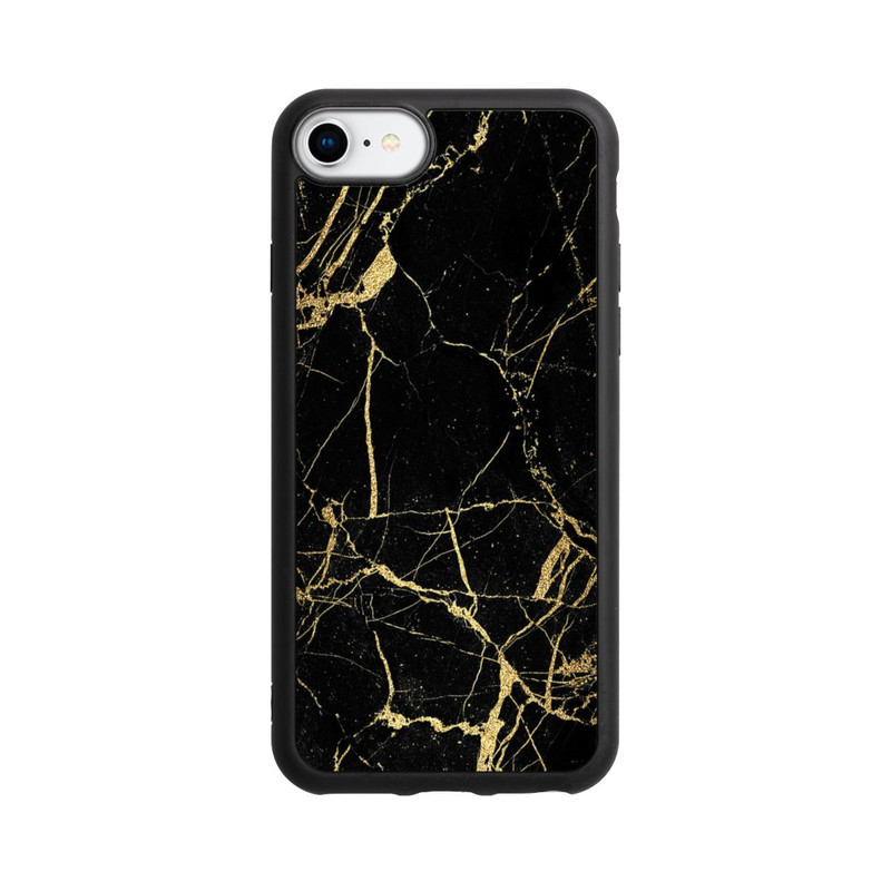 iPhone 8 Base Case Schwarzgoldener Marmor-Look