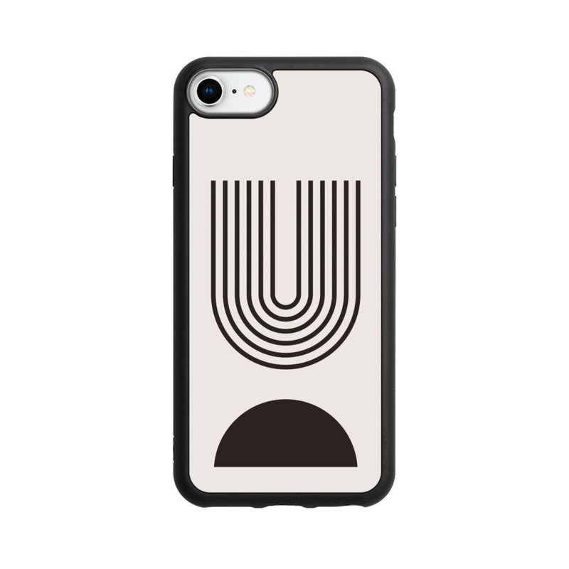 iPhone 8 Base Case Moderne Kunst Schwarze Linien