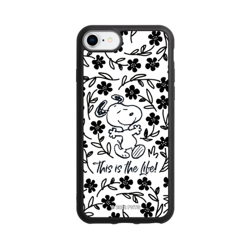 Apple iPhone 8 Base Case Snoopy schwarz und weiß This Is The Life