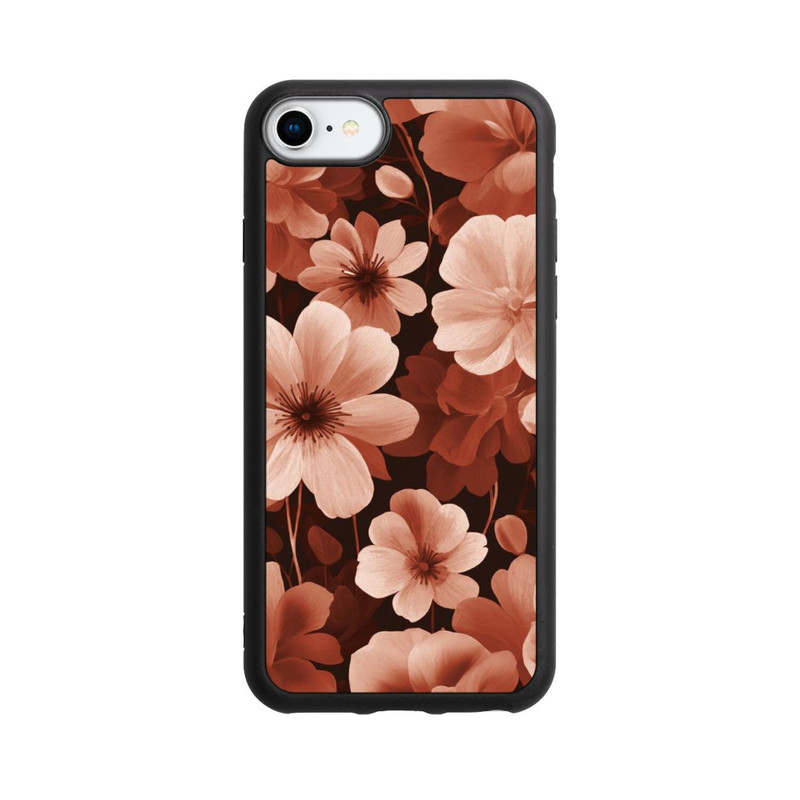 iPhone 8 Base Case Rote Negativblumen mit KI