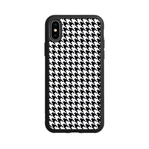 Apple iPhone Xs Base Case Hahnentritt Schwarz Weiß