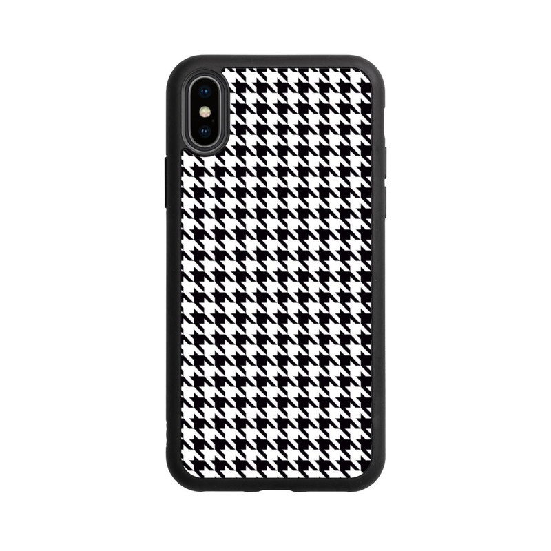 iPhone Xs Base Case Hahnentritt Schwarz Weiß