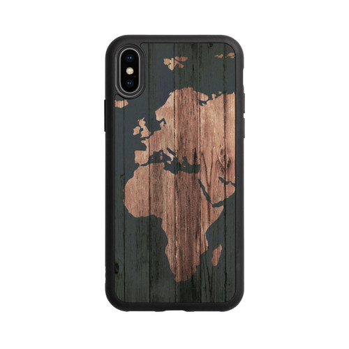 Apple iPhone Xs Base Case Wooden World Map